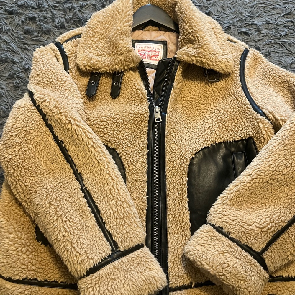 Levi's Tan and Black Teddy Jacket